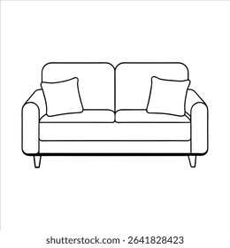 sofa in continuous line art drawing style couch with elegant minimalist single line design for modern interior home furniture decor and contemporary living spaces