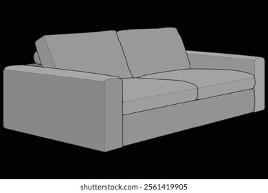 Sofa or couch color block illustration. color block furniture for living room. Vector illustration isolated.
