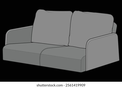Sofa or couch color block illustration. color block furniture for living room. Vector illustration isolated.
