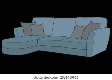 Sofa or couch color block illustration. color block furniture for living room. Vector illustration isolated.
