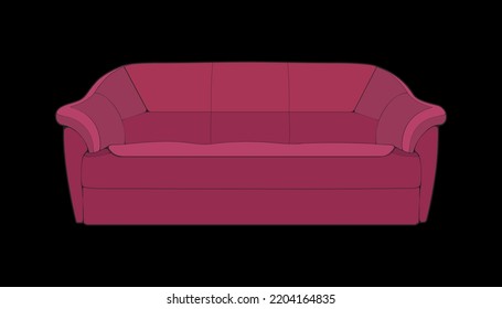 Sofa or couch color block illustrator. color block furniture for living room. Vector illustration.
