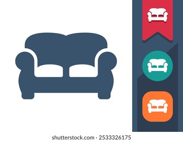 Sofa, Couch, Furniture Icon. Professional, pixel perfect icon. EPS 10 format.