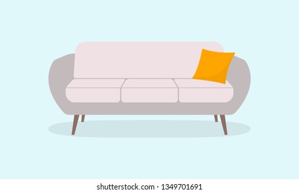 Sofa or Couch icon. Furniture for lounge or living room. Vector illustration. 