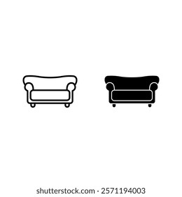 Sofa couch icon set color editable