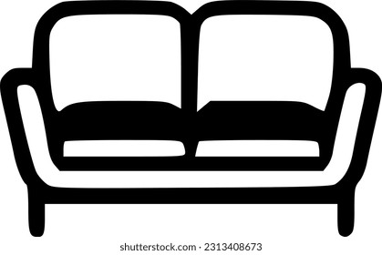 sofa, couch icon vector, fill flat sign, solid pictogram isolate on white. furniture symbol, logo illustration