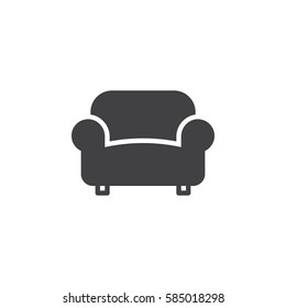 Sofa, couch icon vector, filled flat sign, solid pictogram isolated on white. Furniture symbol, logo illustration