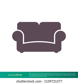 Sofa Couch Icon Vector Logo Template Illustration Design. Vector EPS 10.