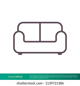 Sofa Couch Icon Vector Logo Template Illustration Design. Vector EPS 10.