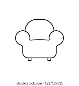 Sofa, couch line icon, outline vector sign, linear style pictogram isolated on white. Furniture symbol, logo illustration