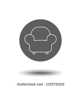 Sofa, couch line icon, outline vector sign, linear style pictogram isolated on white. Furniture symbol, logo illustration