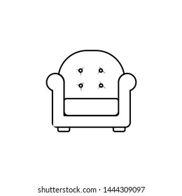 Sofa, couch line icon, outline vector sign, linear style pictogram isolated on white. Furniture symbol, logo illustration