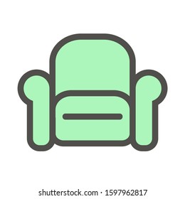 Sofa, couch line icon, outline vector isolated on white. Furniture symbol, logo illustration