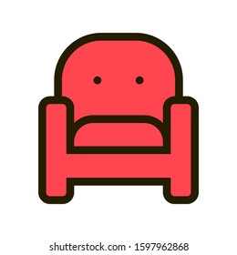Sofa, couch line icon, outline vector isolated on white. Furniture symbol, logo illustration