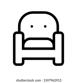 Sofa, couch line icon, outline vector isolated on white. Furniture symbol, logo illustration
