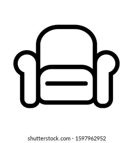 Sofa, couch line icon, outline vector isolated on white. Furniture symbol, logo illustration