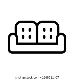 Sofa, couch line icon, outline vector isolated on white. Furniture symbol, logo illustration