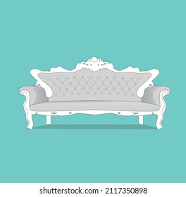 Sofa Couch Ottoman Chair Vector Illustration