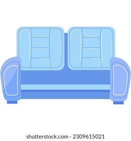 Sofa couch vector icon illustration flat furniture