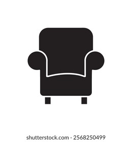 Sofa, couch vector icon, simple flat black trendy style illustration for web and app..eps