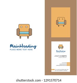 Sofa  Creative Logo and business card. vertical Design Vector