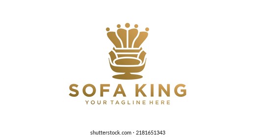 Sofa und KronLogo-Design, King-Sofa, Königsstuhl
