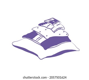 Sofa cushion on an isolated background. Symbol. Vector illustration.