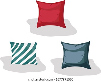 Sofa cushions, illustration, vector on white background
