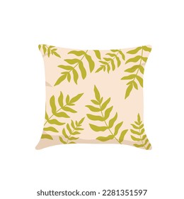 Sofa decorative pillow. Sleeping bedroom cushion, soft cushion vector illustration