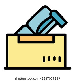 Sofa delivery icon outline vector. House relocation. Move home color flat