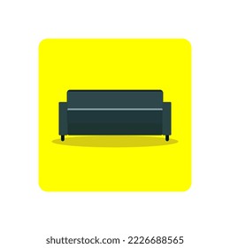 sofa design vector illustration with yellow background, perfect for icon, tamplate, mascot, interior, etc
