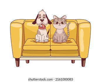 sofa with dog and cat icon