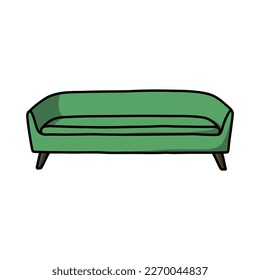 sofa doodle icon, vector illustration
