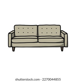 sofa doodle icon, vector illustration