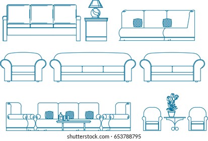 Sofa drawing lines