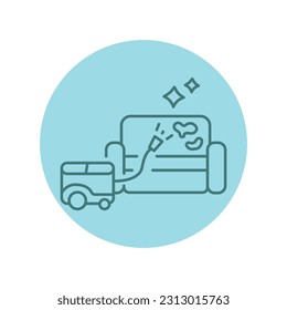 Sofa dry cleaning black line icon. Pictogram for web page, mobile app, promo.