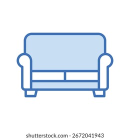 Sofá ícone de linha duotônica, vetor, pixel perfect, arquivo ilustrador 