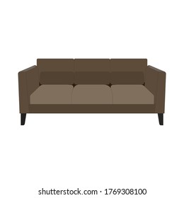 sofa editable family room vector