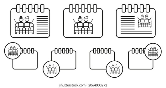 Sofa, family vector icon in calender set illustration for ui and ux, website or mobile application
