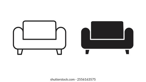 Sofa Filled flat icons set for apps and web ui designs.
