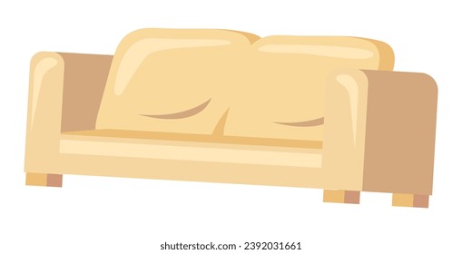Sofa of flat cartoon set. . The colorful style enhances the allure of the cozy sofa design, enveloping you in a welcoming atmosphere perfect for relaxation. Vector illustration.