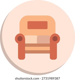 Sofa Flat Circle Style Icon