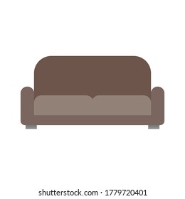 Sofa flat, furniture icon, vector illustration isolated on white background