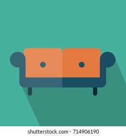 Sofa Flat Icon Modern Design