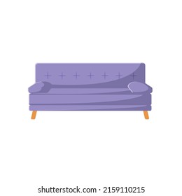 Ilustración plana Sofa. Limpiar elemento de diseño de iconos en fondo blanco aislado