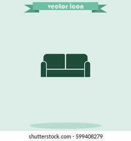 Sofa flat simple icon.