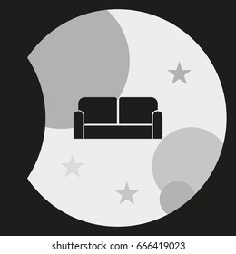 Sofa flat simple icon.