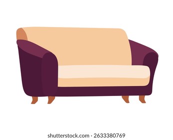 Sofa. Flacher Vektorclipart, Illustration mit isoliertem Hintergrund.