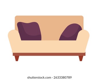 Sofa. Flat vector clipart, illustration with isolated background.