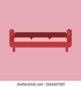 Sofa flat vector icon furniture. Interior couch home sofa seat illustration design.