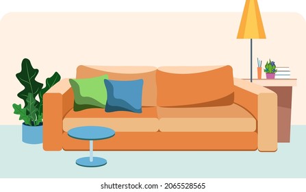 Sofa. Fragment of the interior